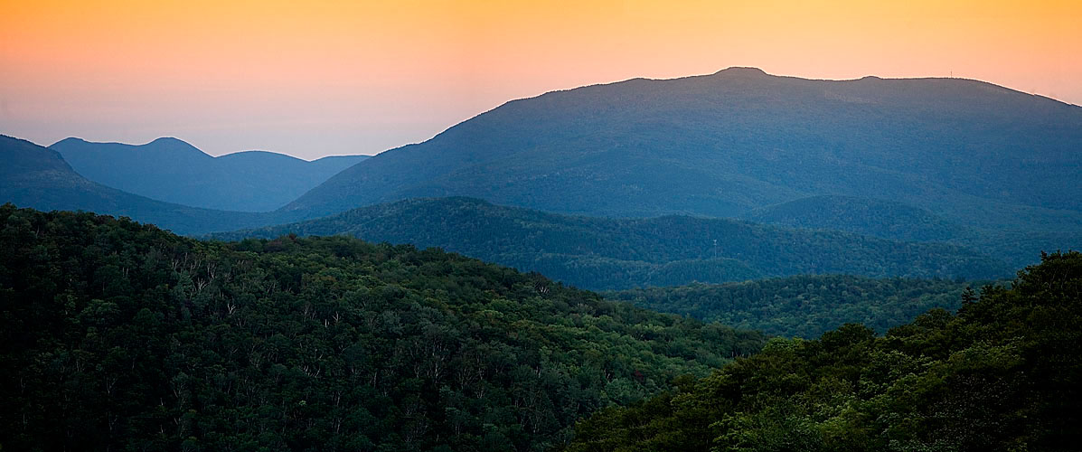 White Mountains, New Hampshire, am Abend