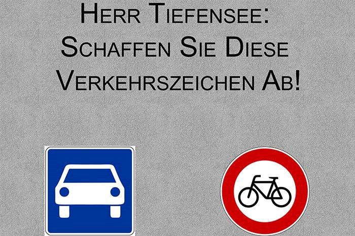 Herr Tiefensee schaffen Sie diese Verkehrszeichen ab Kopie