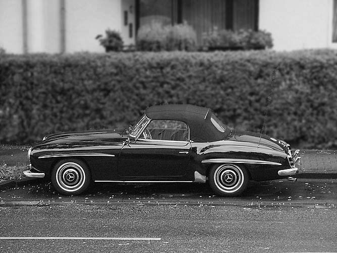 190SL in Kassel beim Edeka Markt Kroll Kopie