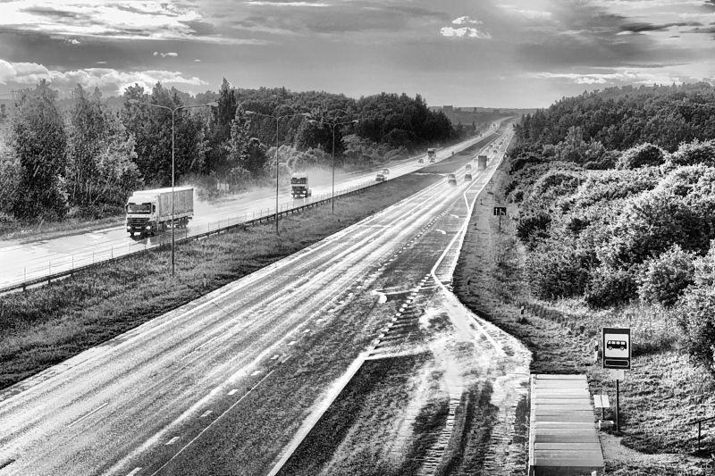 Autobahn bei Babtai Lettland(0001)