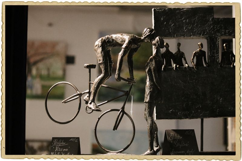 Kunst  Radfahrer Kuß
