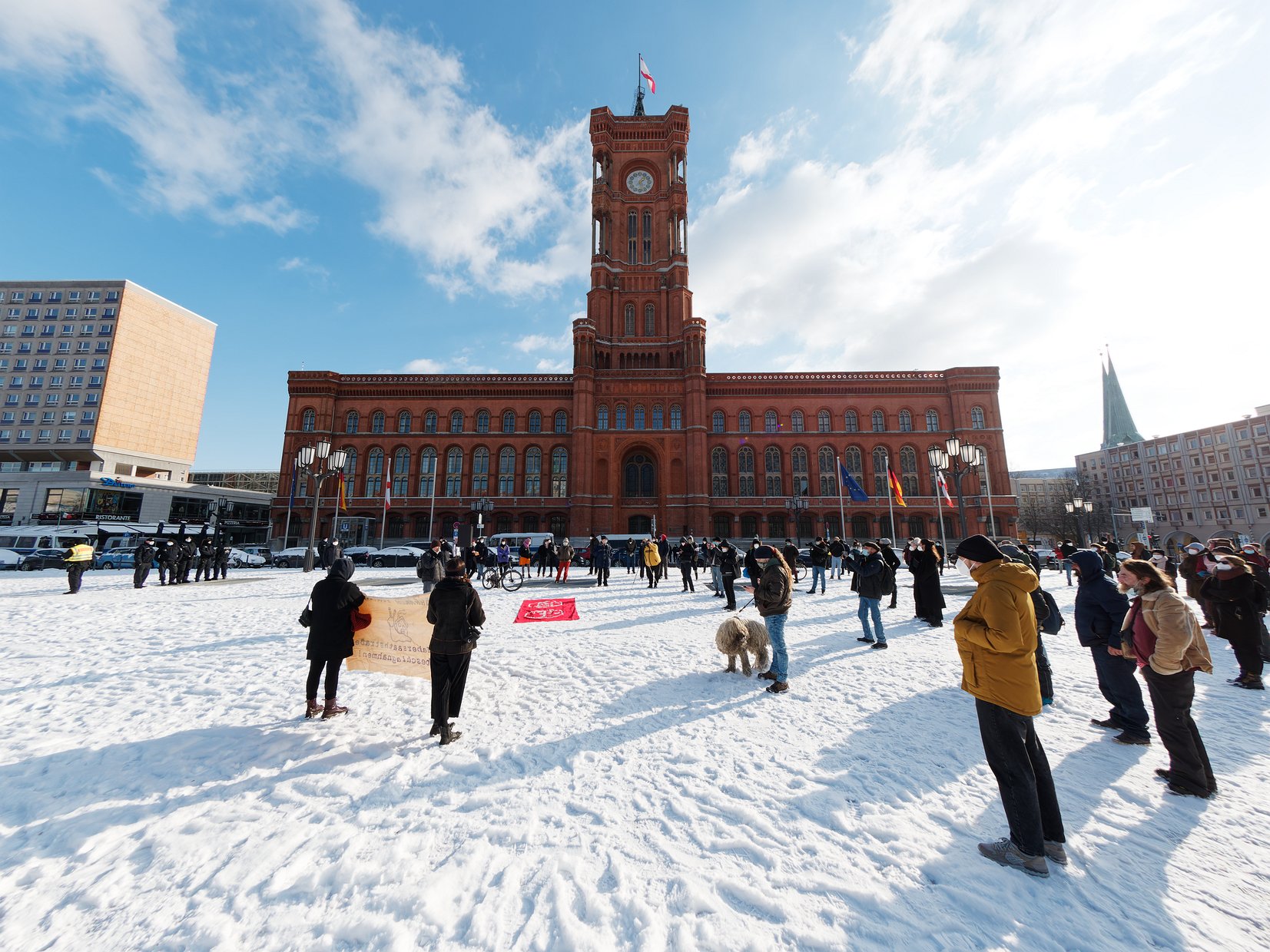 Obdachlosendemonstration vor dem Roten Rathaus